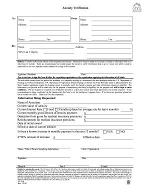 Annuity Verification Form