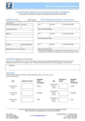 UK Maven Smart Dividend Fund Application Form