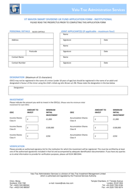 VT Maven Smart Dividend UK Fund Application Form