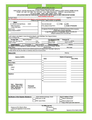 Exim Bank Term Deposit Application Form