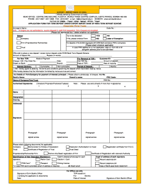 EXIM Bank Term Deposit Application Form
