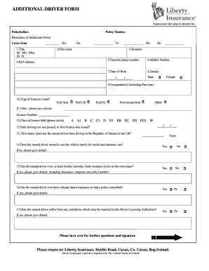 Additional Driver Form
