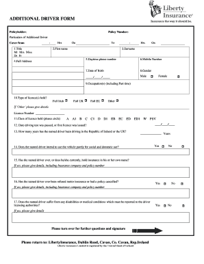 Additional Driver Form
