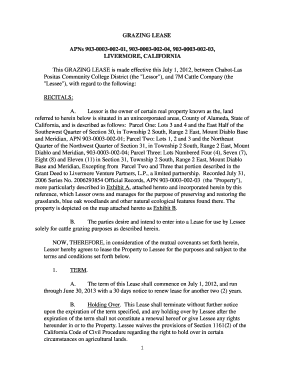 Pasture lease agreement - LIVERMORE, CALIFORNIA - clpccd cc ca