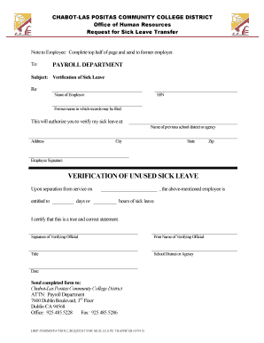 Request for Sick Leave Transfer