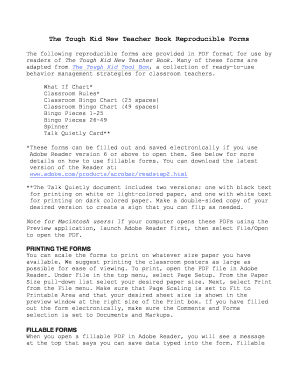 Tough Kid Classroom Management Forms