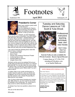 Newsletter - April 2013 - Indy Dancers