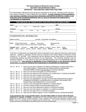 Broward County School Board Security Background Check Form
