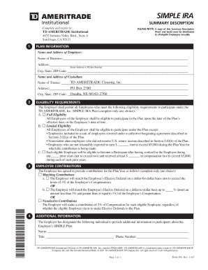 SIMPLE IRA Plan Summary Description