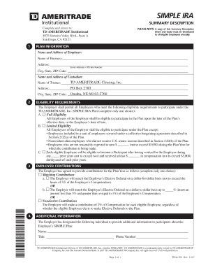 SIMPLE IRA Plan Summary Description