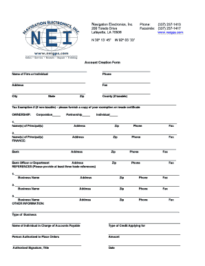 Account Creation Form