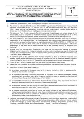 Singapore Securities and Futures Disclosure Form