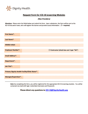 Request Form for ICD-10 eLearning Modules