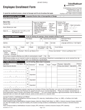 Employee Enrollment Form UnitedHealthcare