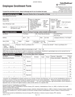 Employee Enrollment Form UnitedHealthcare
