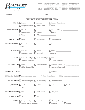 Window Quote Request Form