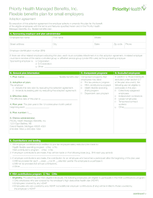 Adoption Agreement for Flexible Benefits Plan