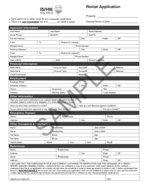 Rental Application Form