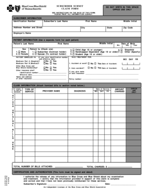 Blue Cross and Blue Shield Claim Form