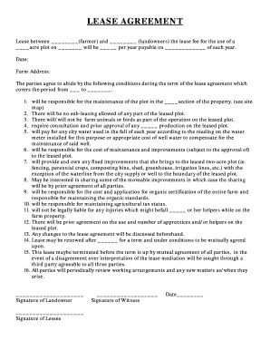 Farm Lease Agreement