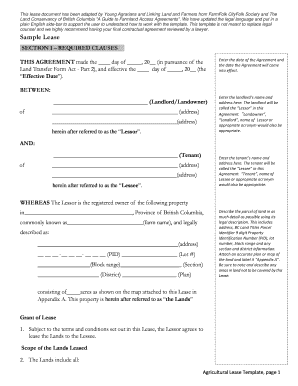 Agricultural Lease Agreement