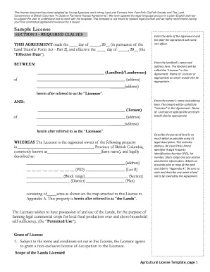 Agricultural License Agreement Template
