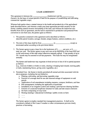 Agricultural Land Lease Agreement