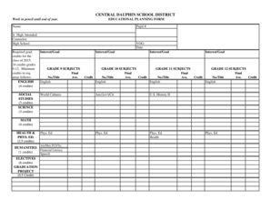Educational Planning Form