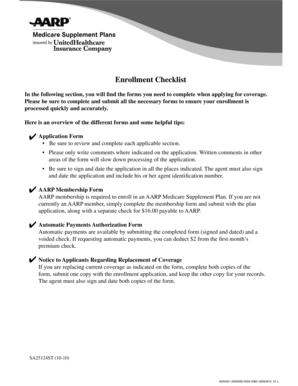 AARP Medicare Supplement Insurance Application