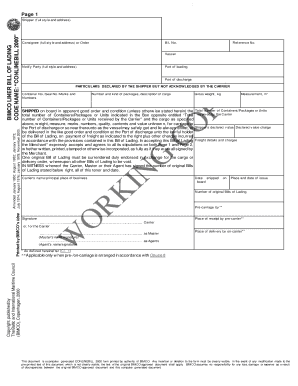 BIMCO Liner Bill of Lading