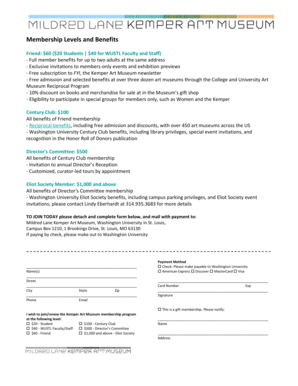 Kemper Art Museum Membership Application