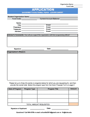 Event Funding Request Form