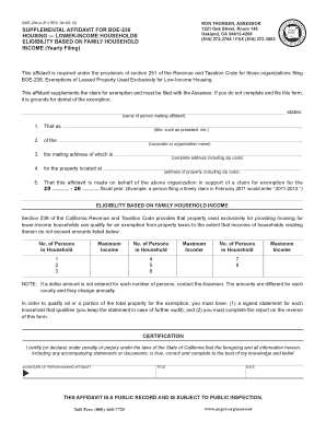 Supplemental Affidavit for BOE-236
