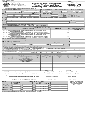 BIR Form 1600-WP