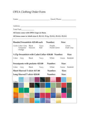 OFEA Clothing Order Form - oregonfamilyequestrian