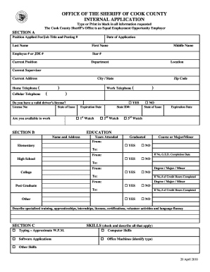 Cook County Sheriff's Office Internal Application