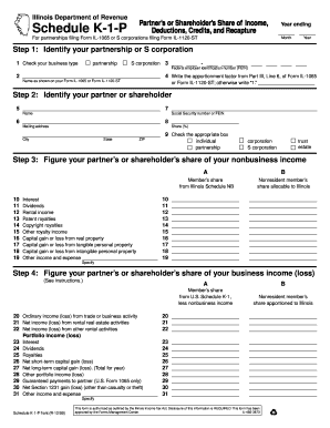 Illinois Schedule K-1-P Form