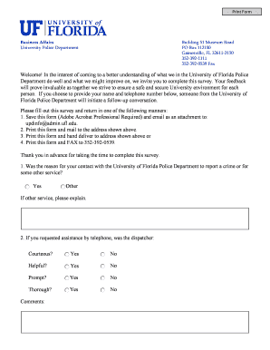 University of Florida Police Department Survey