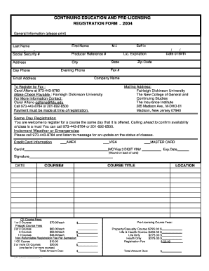 Continuing Education Registration Form