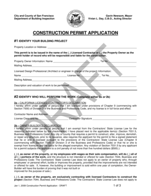 San Francisco Construction Permit Application