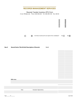 Records Disposition Form