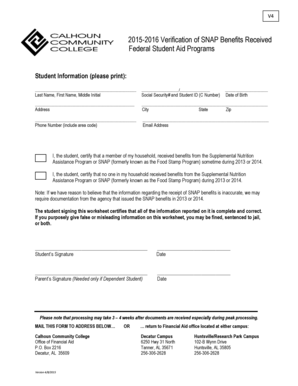 SNAP Benefits Verification Form