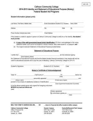 2014-2015 Identity and Statement of Educational Purpose