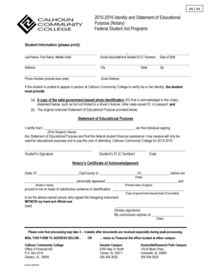 2015-2016 Identity and Statement of Educational Purpose