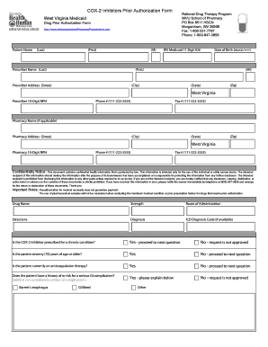 COX-2 Inhibitors Prior Authorization Form