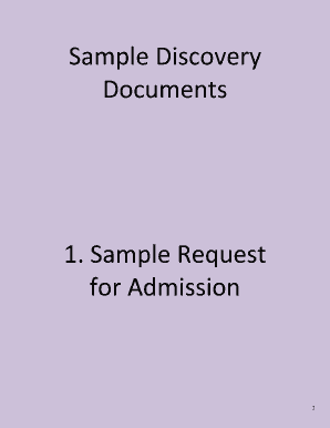 California Requests for Admission Form