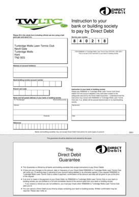 Direct Debit Instruction Form