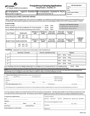 Girl Scout Troop Camping Application