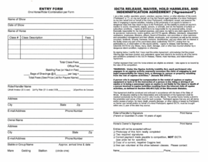 IDCTA Release Waiver Hold Harmless Indemnification Agreement