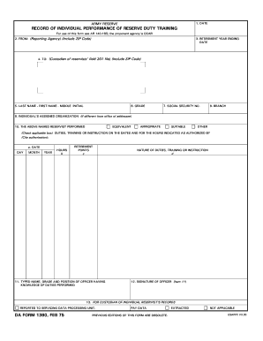 Army Reserve Record of Individual Performance